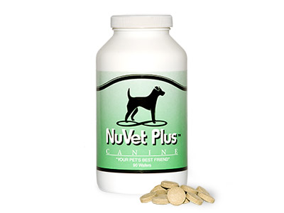 NuVet Plus canine wellness supplement — recommended by Blessed Day Doodles